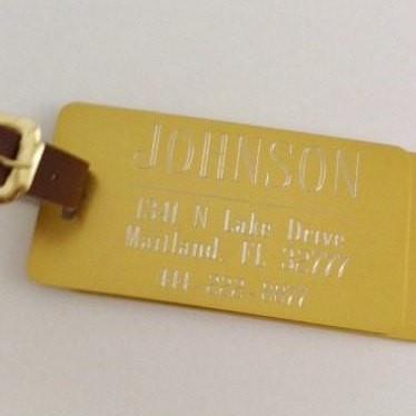 Gold Custom Luggage Tags - Set of Two