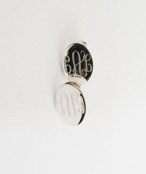 Personalized Oval Stud Earrings - Sterling Silver