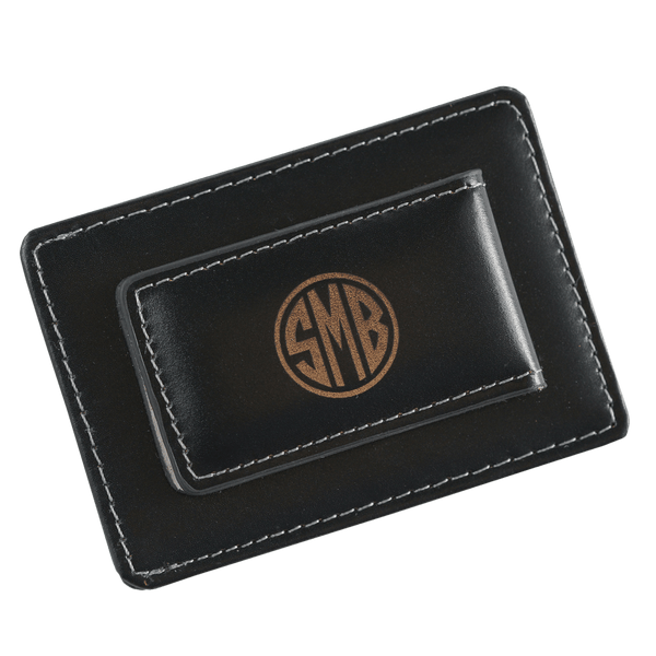 Personalized Leather Money Clip/Card Holder