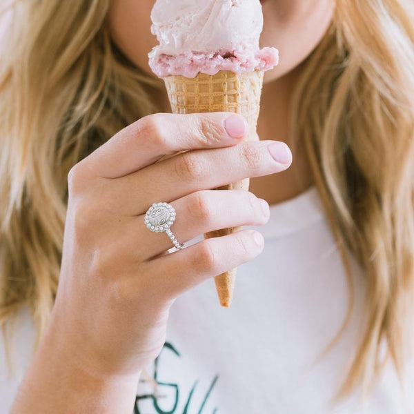 Pearl Monogram Ring in Sterling Silver