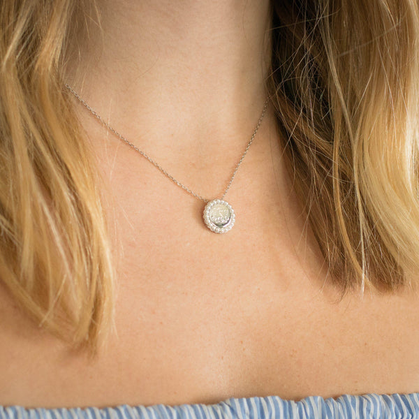 Monogram Pearl Necklace in Sterling Silver