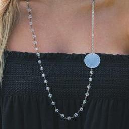 Monogram Side Necklace 3 Inital with Rosary Chain