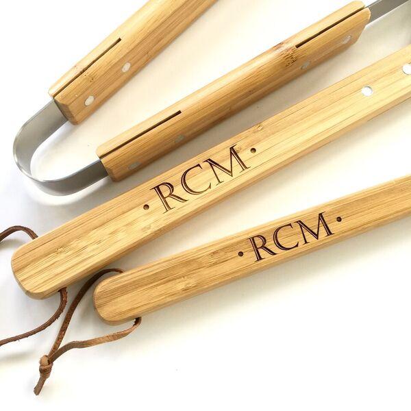 Personalized Barbeque Grill Tool Set Custom 3 Piece BBQ Tools