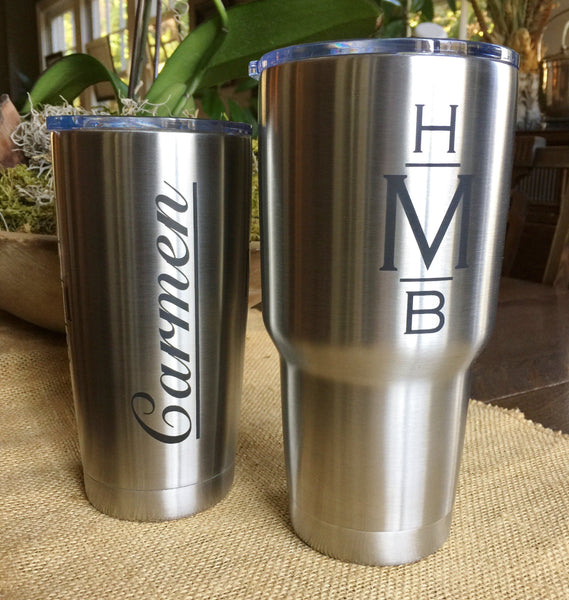 Monogram Tumbler Double Wall Insulated Stainless Steel Big Size