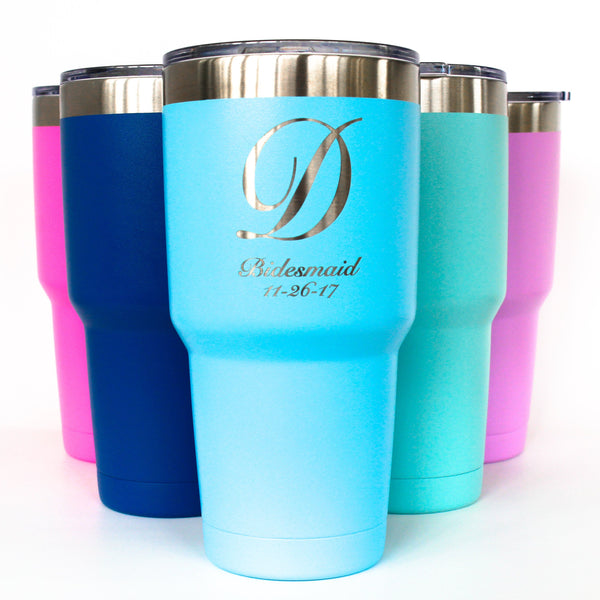Powder Coated Tumbler 30oz Engraved Double Wall Insulated Stainless Steel