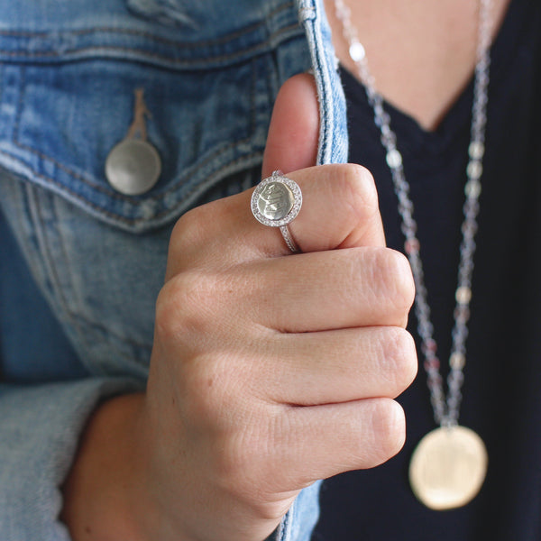 Long Silver or Gold Monogram Layering Necklace 1"