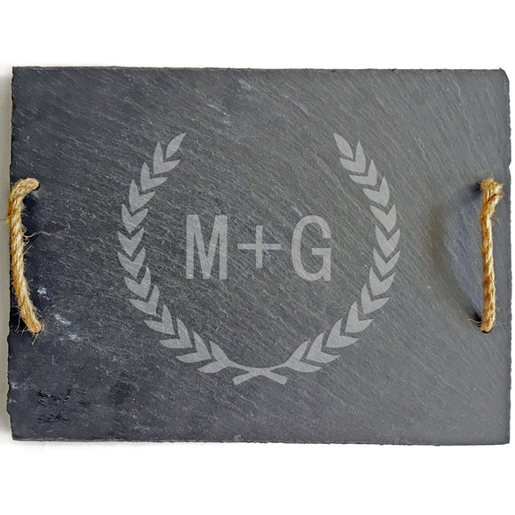 Slate Tray With Rope Handles Personalized Chirstmas Gift