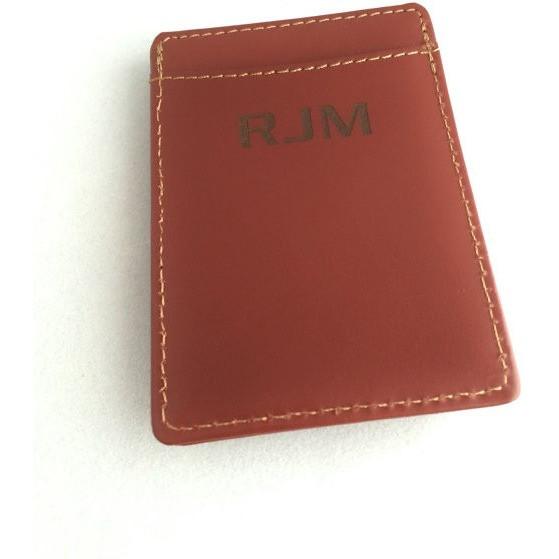 Personalized Leather Money Clip/Card Holder