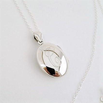 Monogram Locket Necklace in Sterling Silver