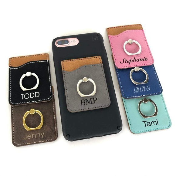 Phone Credit Card Valet Wallet with Ring - ID Holder