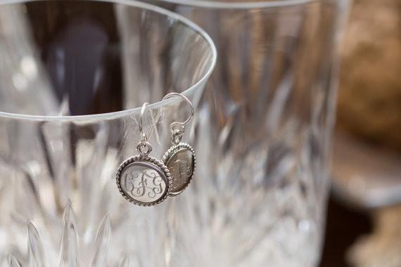 monogram dangle earrings