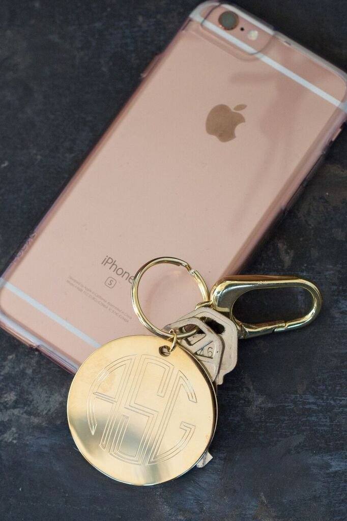 Gold Monogram Key Chain