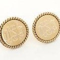 Nautical Rope Monogram Stud Earrings in Gold Plated over Sterling Silver