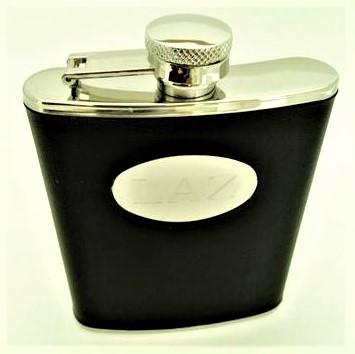 Monogram Wrapped Black Flask