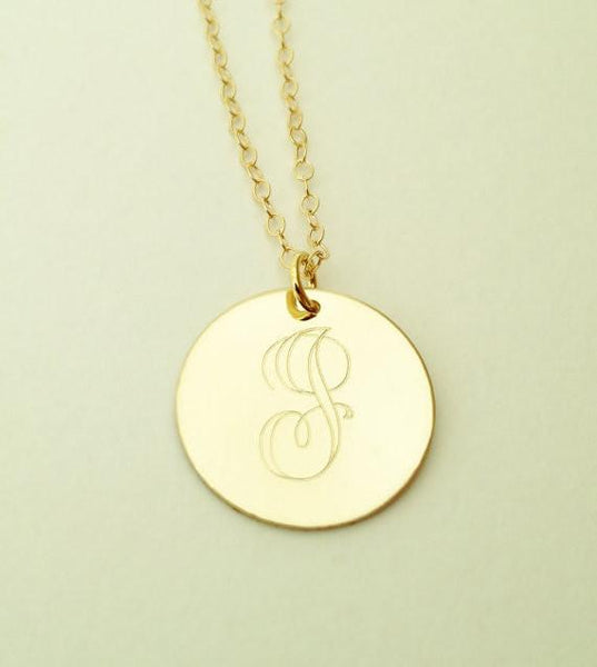 gold initial necklace