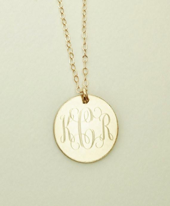 Monogram Necklace Gold Filled