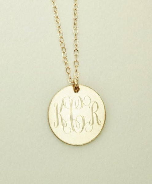 gold monogram necklace