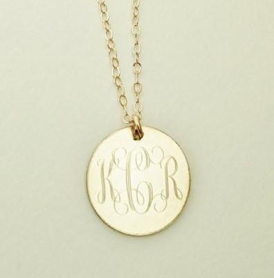 Monogram Necklace Gold Filled