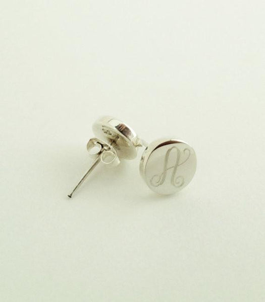 initial studd earrings