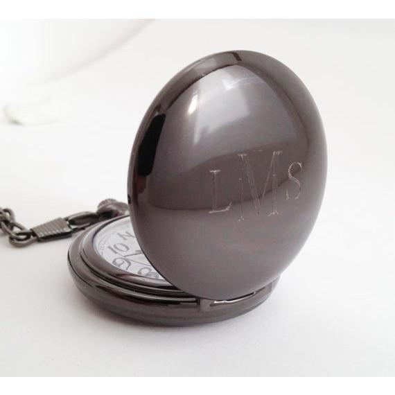 Copy of Pocket Watch Gunmetal Finish Personalized