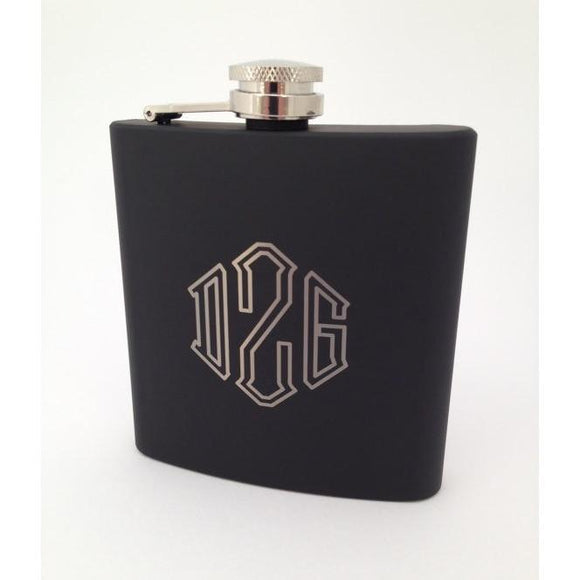 Black Monogram Flask