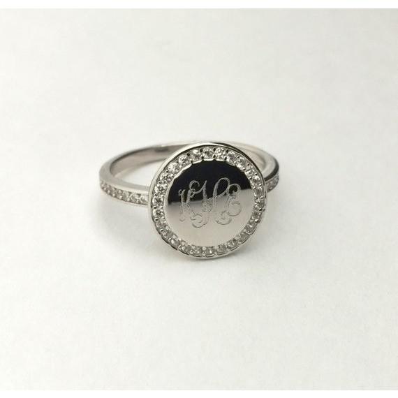 Cubic Zirconia Monogram Ring