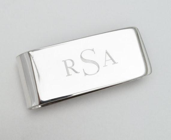 Money Clip Sterling Silver Money Clip for Men Monogrammed