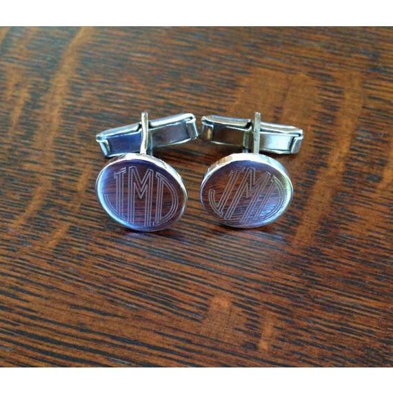 Sterling Silver Monogram Cufflinks