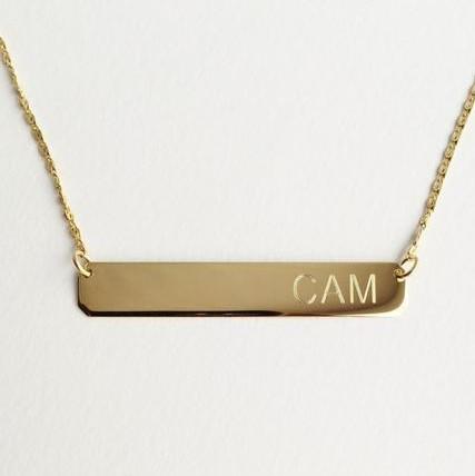 Silver or Gold Bar Necklace Initials Necklace