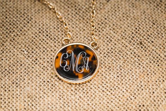 Monogrammed Tortoise Necklace