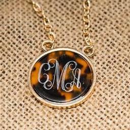 Monogrammed Tortoise Necklace