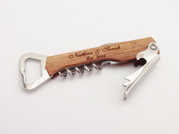 Personalized Cork Screw Bottle Opener