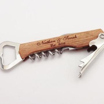 Personalized Cork Screw Bottle Opener