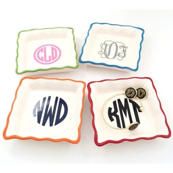 Monogram Ring Dish Colorful