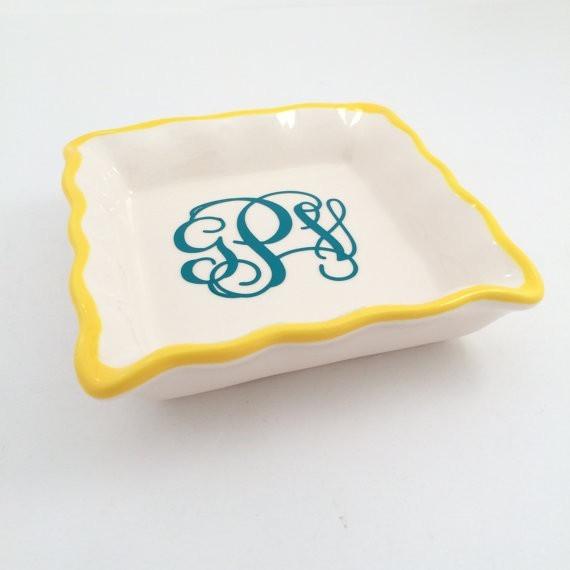Monogram Ring Dish Colorful