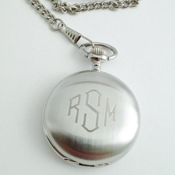 Mens Pocket Watch Engraved for Groomsmen Gift or Groom Gift