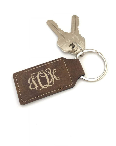 Personalized Faux Leather Key Chain
