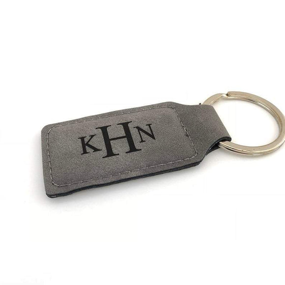 Personalized Faux Leather Key Chain