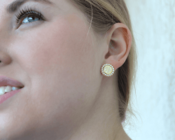 Personalized Pearl Monogram Earrings Sterling Silver