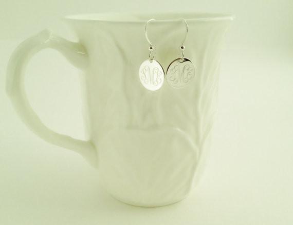 Sterling Silver Monogrammed Dangle Earrings