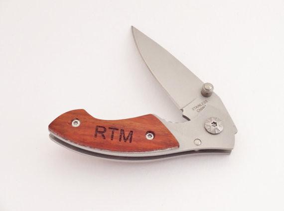 Engraved Knife with Initials