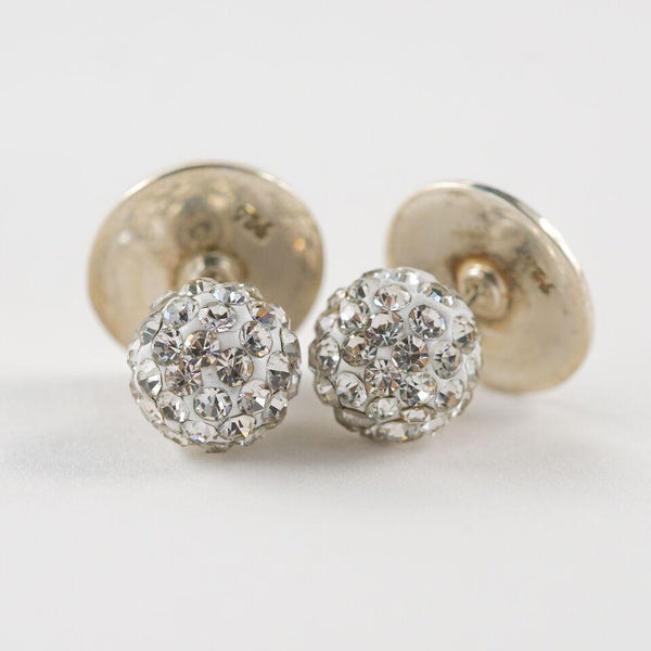 CZ Back Monogram Earrings in Silver, Gold or Rose Gold