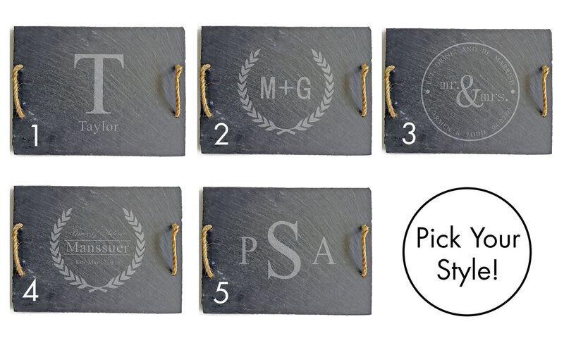 Slate Tray With Rope Handles Personalized Chirstmas Gift
