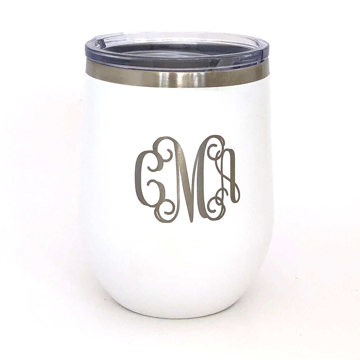 Personalized Powder Coated Wine Glass 12oz Engraved Double Wall Insulated Stainless Steel in 9 Colors