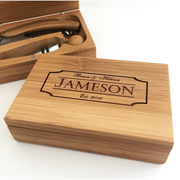 Personalized Wine Tool Set Two Piece Set